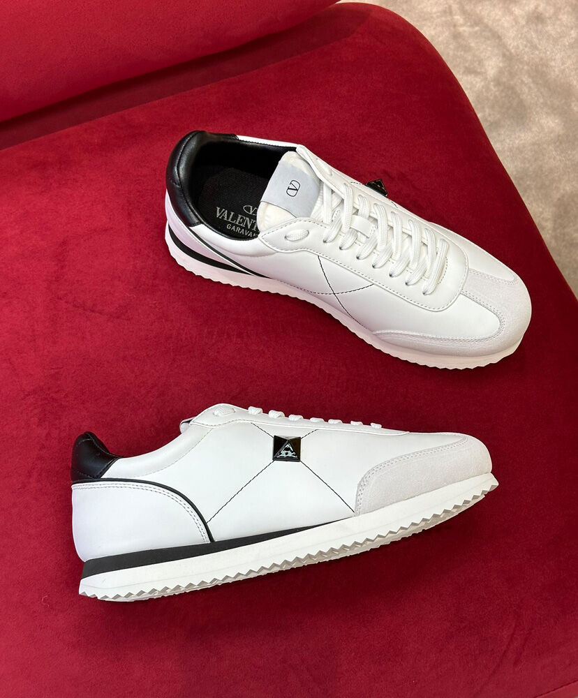 Stud Around Low-top Calfskin And Nappa Leather Sneaker