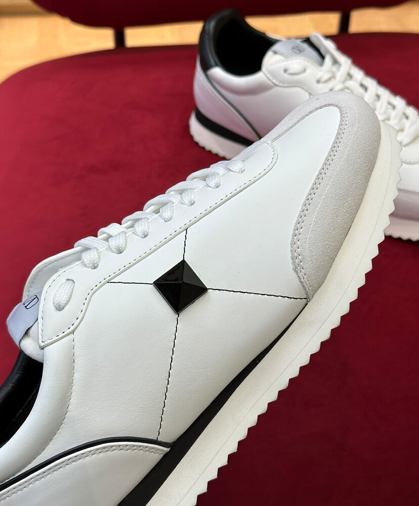 Stud Around Low-top Calfskin And Nappa Leather Sneaker